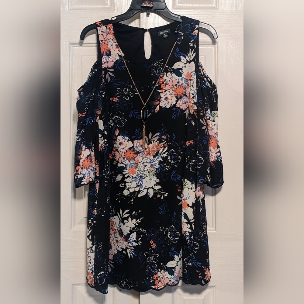 5/$25 Lily Rose Floral Dress with Necklace